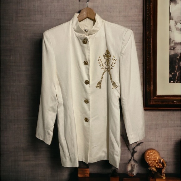 Jackets & Blazers - Vintage 80’s Women’s 6 Suit Jacket/Blazer Ivory Made in The USA Deadstock NWT